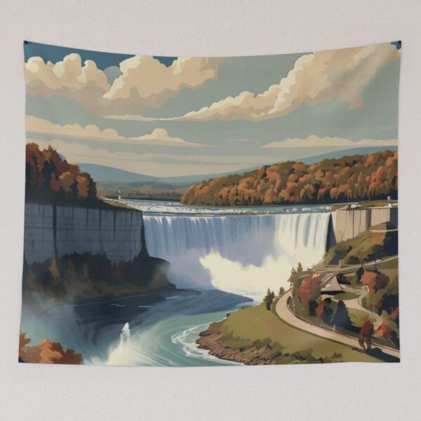 Item preview, 003 Vintage Niagara Falls Poster Design designed and sold by Alexis Art Collection.