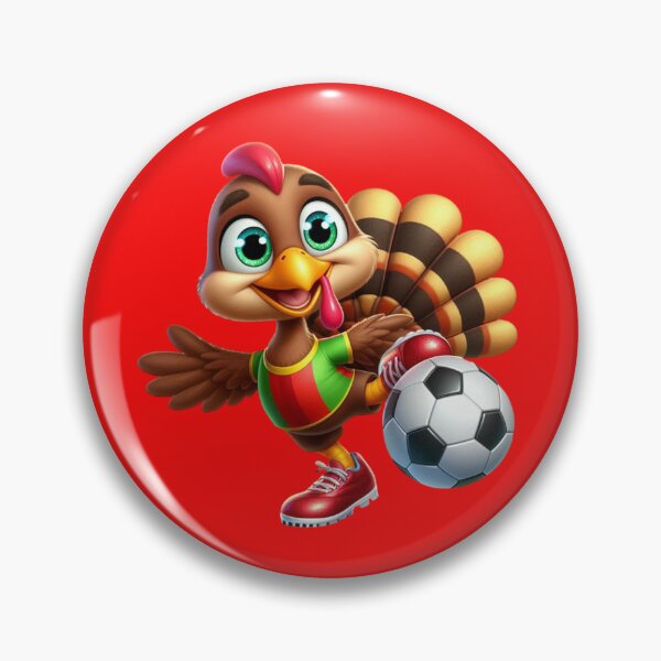 Item preview, Turkey Kickoff: Sporty Turkey in Red Shoes Scoring Goals on a Red Background!" designed and sold by maritas22.