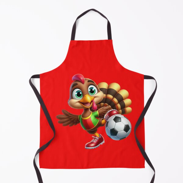 Item preview, Turkey Kickoff: Sporty Turkey in Red Shoes Scoring Goals on a Red Background!" designed and sold by maritas22.