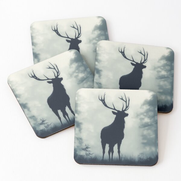 Item preview, Deer silhouette in the musty forest designed and sold by valerko26.