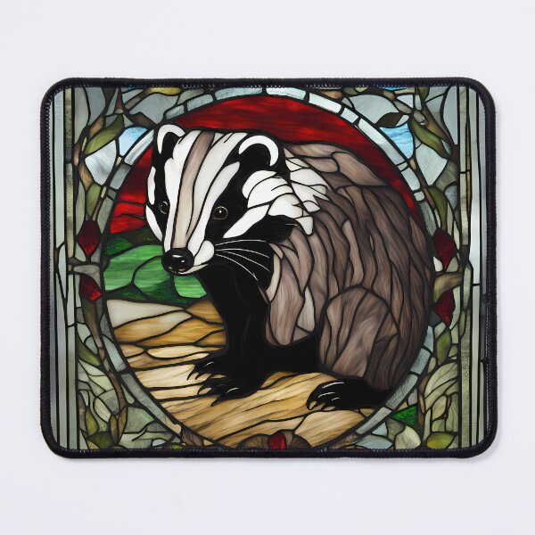 Item preview, Cute Badger Stained Glass designed and sold by CalmnessbyChoice.