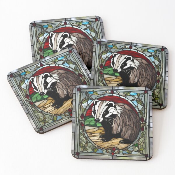 Item preview, Cute Badger Stained Glass designed and sold by CalmnessbyChoice.