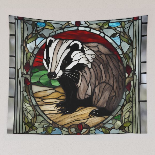 Item preview, Cute Badger Stained Glass designed and sold by CalmnessbyChoice.