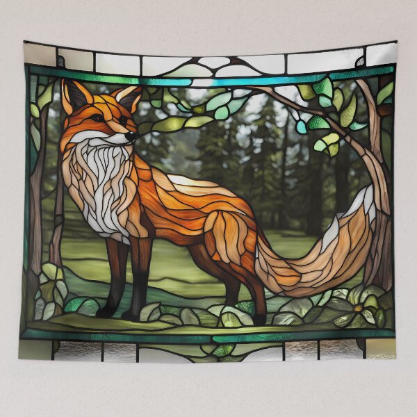 Item preview, Red Fox Stained Glass Portrait designed and sold by CalmnessbyChoice.