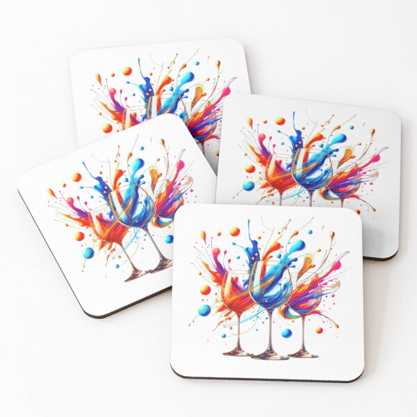Item preview, Vibrant Splash Wine Glass Art - Colorful Abstract Design designed and sold by GemBob Creations.