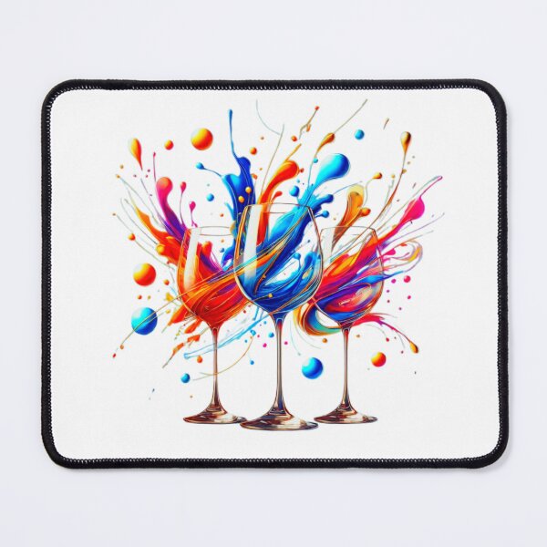 Item preview, Vibrant Splash Wine Glass Art - Colorful Abstract Design designed and sold by GemBob Creations.