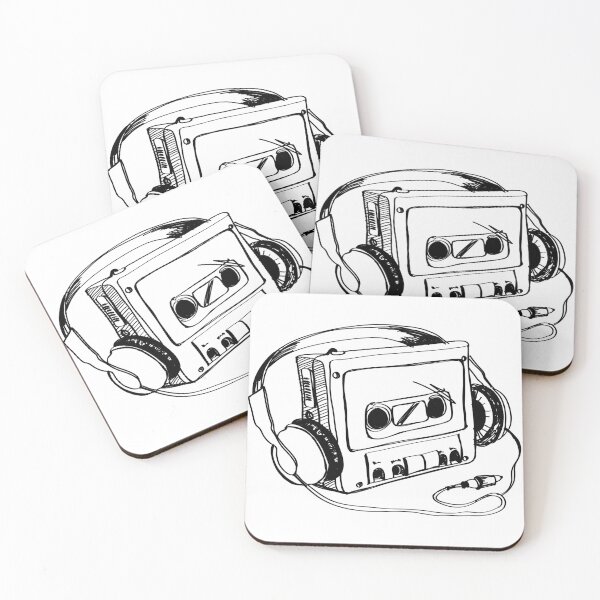 Item preview, Retro Cassette Player And Headphones Sketch designed and sold by katelsandpeach.