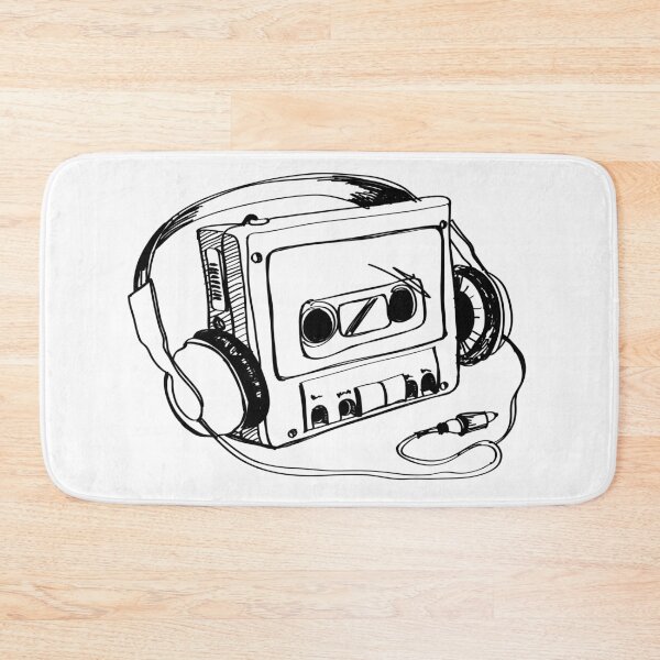 Item preview, Retro Cassette Player And Headphones Sketch designed and sold by katelsandpeach.