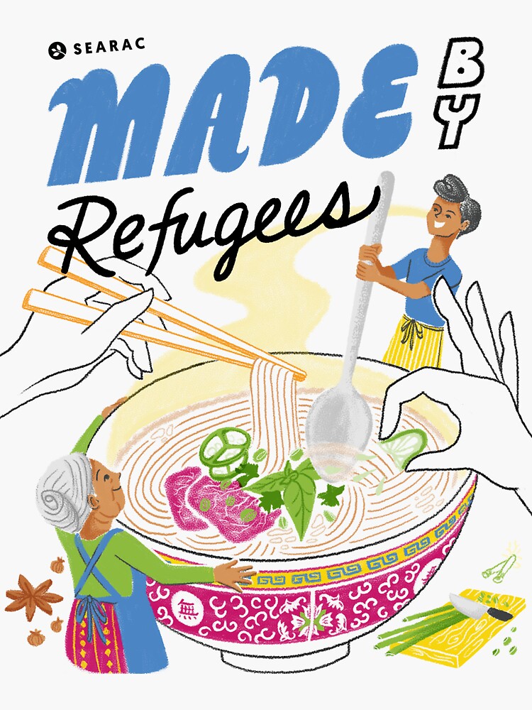 Thumbnail 3 of 3, Sticker, Khou Vue - Made by Refugees designed and sold by searac.