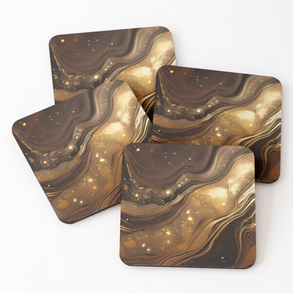 Item preview, Molten Gold & Chocolate Marble: Abstract Liquid Art designed and sold by Ladyfyre.