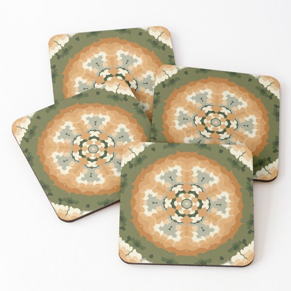 Item preview, Retro Mandala Orange Green and White designed and sold by WormholeOrbital.