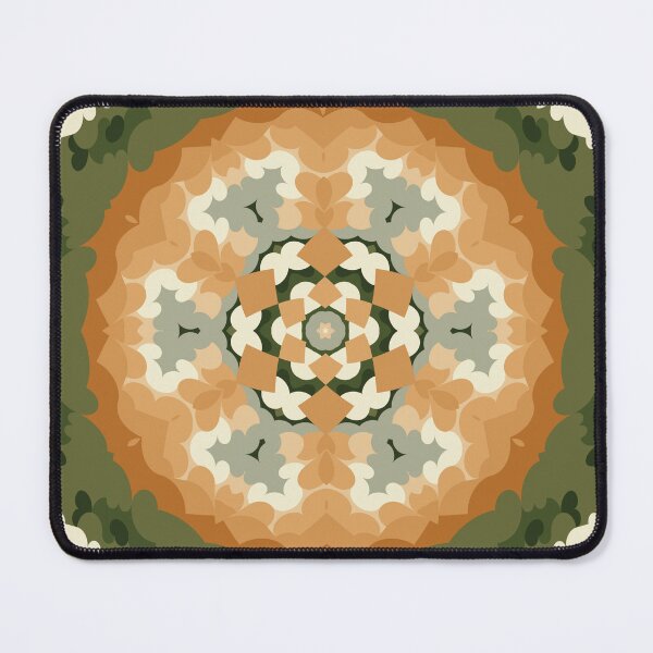 Item preview, Retro Mandala Orange Green and White designed and sold by WormholeOrbital.