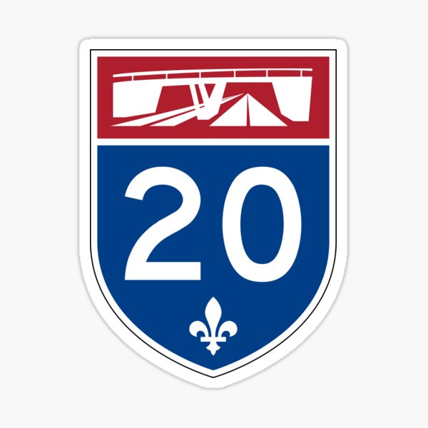 Item preview, Quebec Autoroute A-20 (TCH) Autoroute Jean-Lesage, Autoroute du Souvenir | Canada Highway Shield Sign designed and sold by Transit Traveller.
