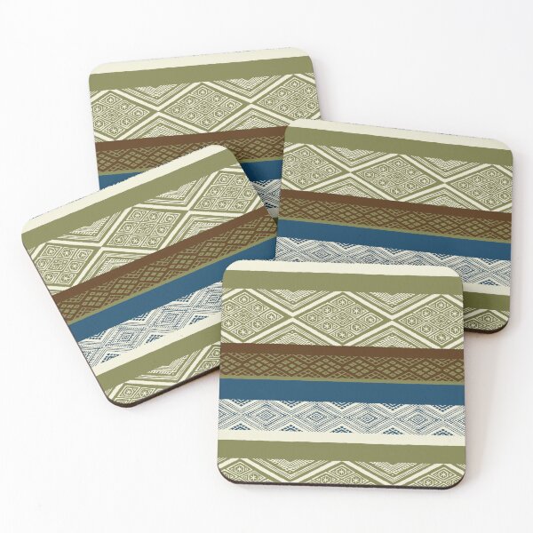Item preview, Peruvian Textiles - Three Stripes (Moss) designed and sold by IZANAMI By Akane Yabushita.