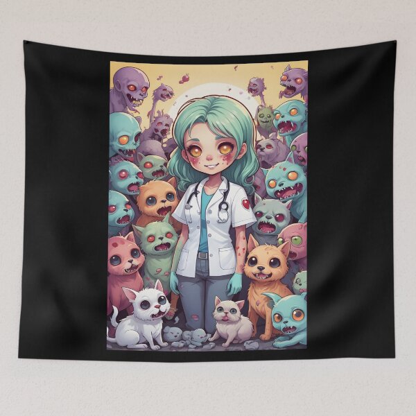 Item preview, Fantasy Zombie Vet with Tiny, Playful Zombie Pets designed and sold by Mechanical-Artt.