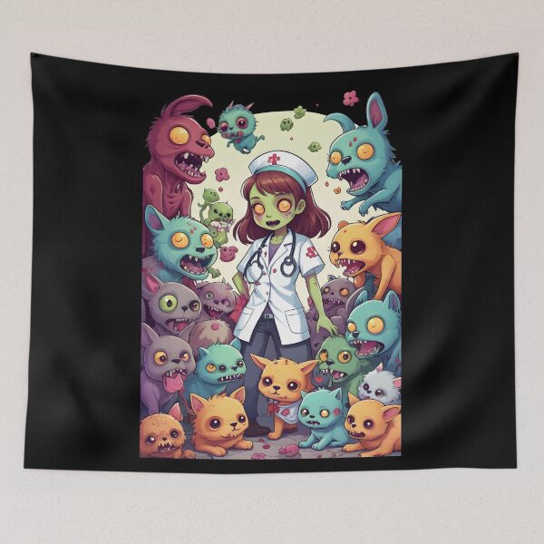 Item preview, Charming Zombie Vet Caring for Adorable Undead Animals designed and sold by Mechanical-Artt.
