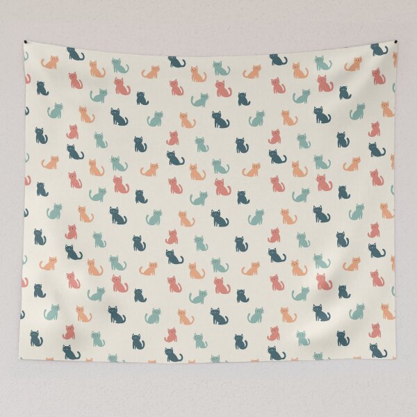 Item preview, Simple Colorful Cats Pattern designed and sold by GoatAndCamel.