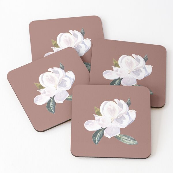 Item preview, Diagonal Magnolia Array on Dark Beige 9c6e64 designed and sold by Art in My Loft.