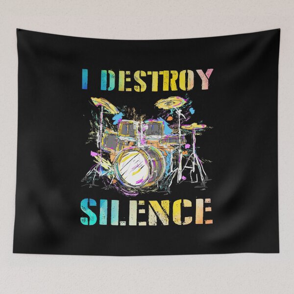 Item preview, I Destroy Silence - Drum Sets Drummer Band Musician Drumming designed and sold by Rahjihan.
