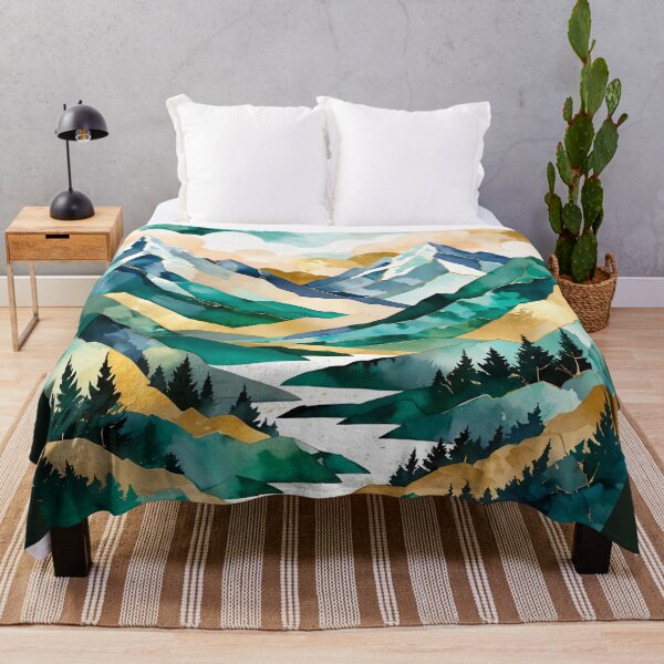 Item preview, Patchwork Landscape in emarald and gold shades designed and sold by Moonde04.