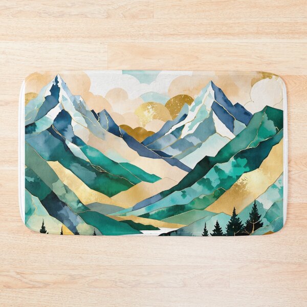 Item preview, Patchwork Landscape in emarald and gold shades designed and sold by Moonde04.