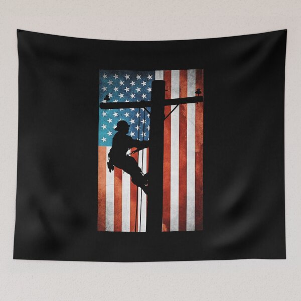 Item preview, Lineman American Flag Electric Cable Lineman designed and sold by Rahjihan.