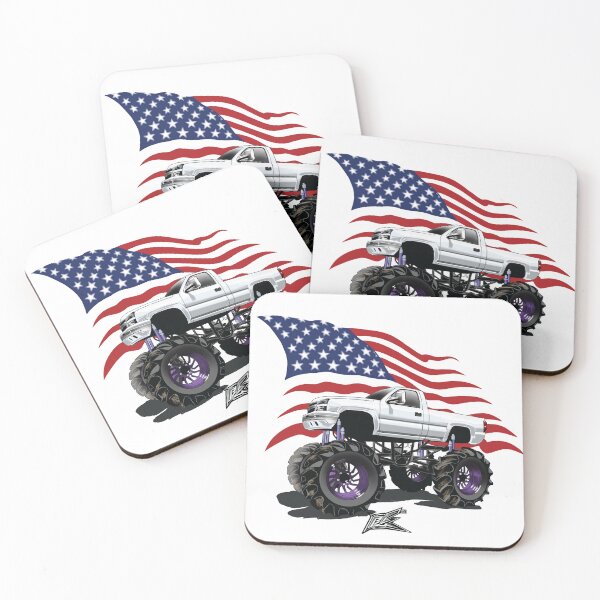 Item preview, patriotic american flag american v8 lifted monster truck  designed and sold by NaquashM.
