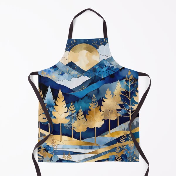 Item preview, Dark blue and gold landscape in patchwork marble style designed and sold by Moonde04.