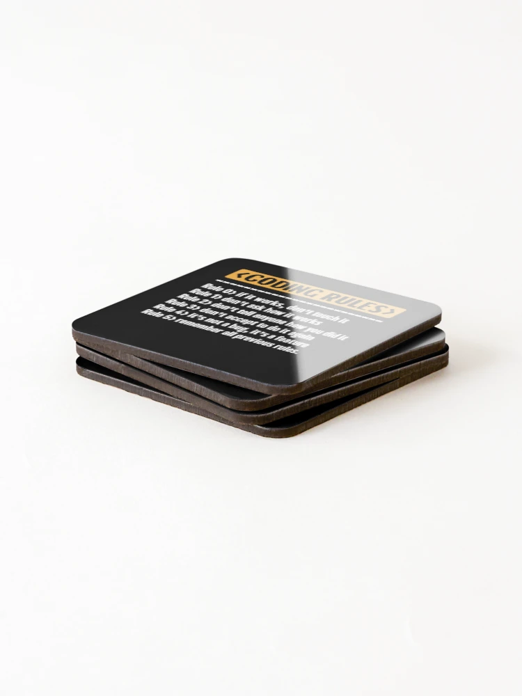 Thumbnail 4 of 5, Coasters (Set of 4), Code Programing Coding Rules designed and sold by Rahjihan.