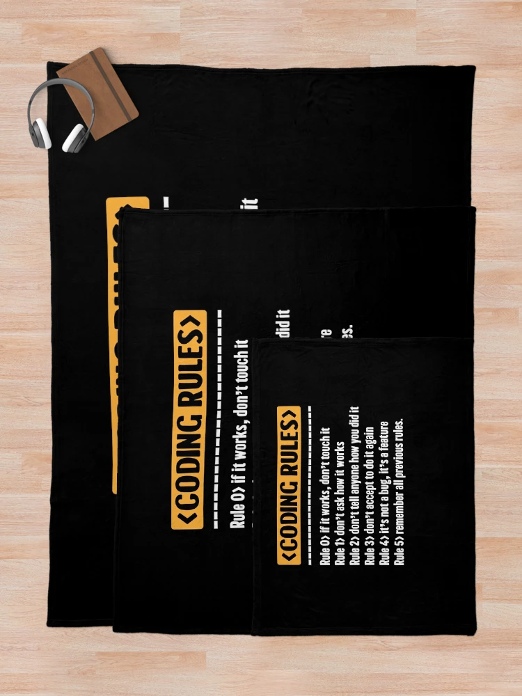 Thumbnail 5 of 6, Throw Blanket, Code Programing Coding Rules designed and sold by Rahjihan.