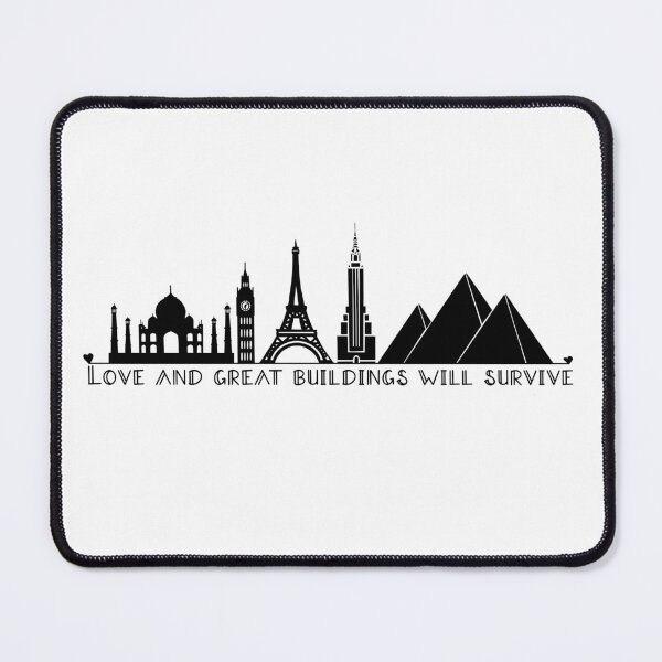 Item preview, AMITW Love and Great Buildings Black on light designed and sold by Kat McIntyre Art.