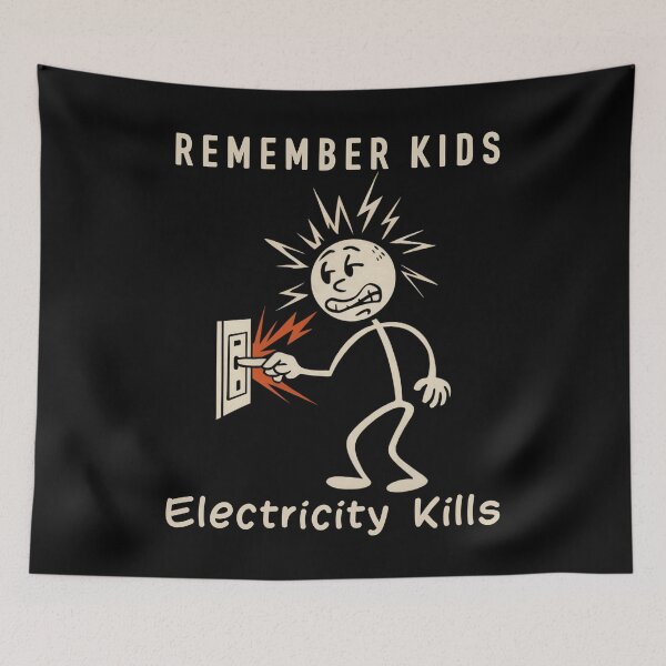 Item preview, Remember Kids Electricity Kills Kids Hazard Warning designed and sold by Anniko Art Studio.
