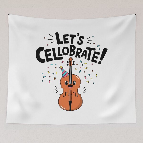 Item preview, Let's Cellobrate! Cute Cello Music Pun designed and sold by PMCreative.