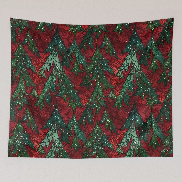 Item preview, Red & Green Christmas Tree Gothic Grunge designed and sold by gjsart.