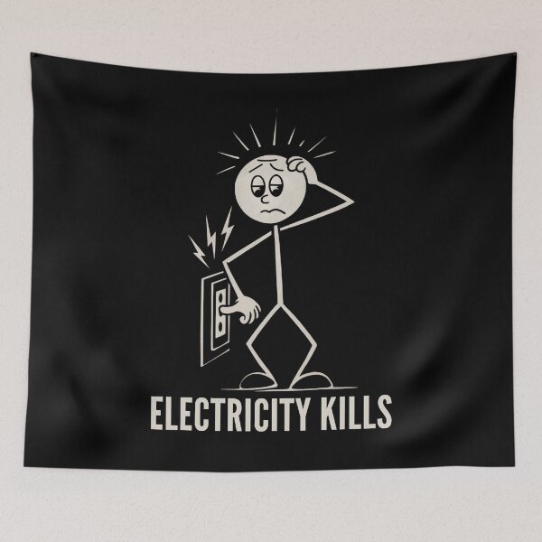 Item preview, Electricity Kills Electrifying Humor Safety Awareness designed and sold by Anniko Art Studio.