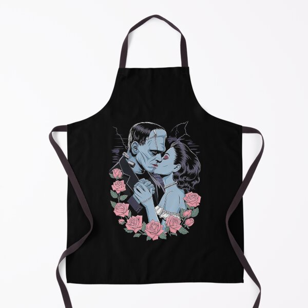 Item preview, Frankenstein and Bride Kiss Illustration – Romantic Gothic Horror Art designed and sold by love3617.