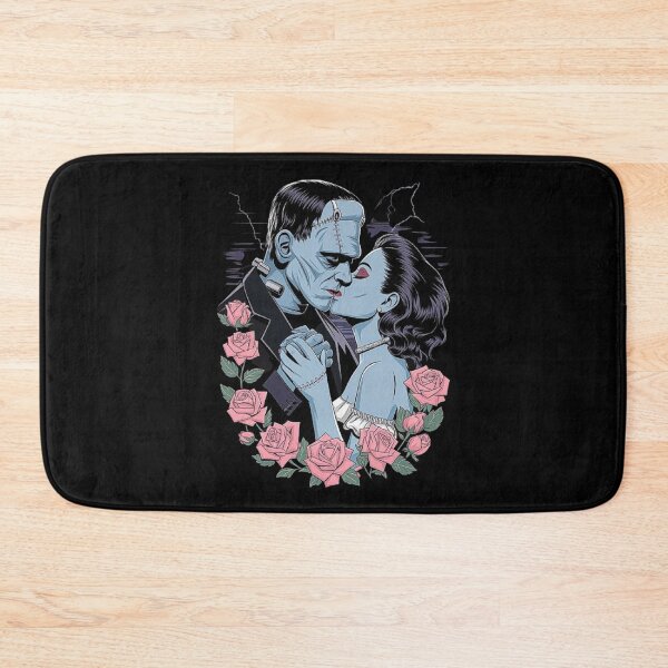 Item preview, Frankenstein and Bride Kiss Illustration – Romantic Gothic Horror Art designed and sold by love3617.