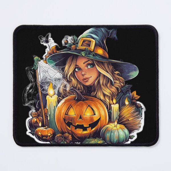 Item preview, beautiful witch, halloween, pumpkin designed and sold by m-litomirskaya.