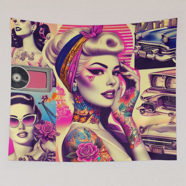 Item preview, Tattoo Retrowave Girl designed and sold by PulpVintage.