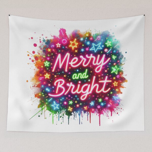 Item preview, Christmas,Neon ,Merry and Bright designed and sold by deniz kaya.