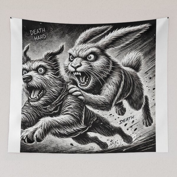 Item preview, A dog runs away from a rabbit designed and sold by Azazel77.