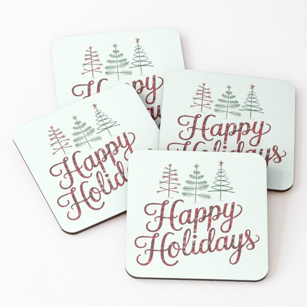 Item preview, Happy Holidays Three Stick Trees designed and sold by FunkyCatDesigns.