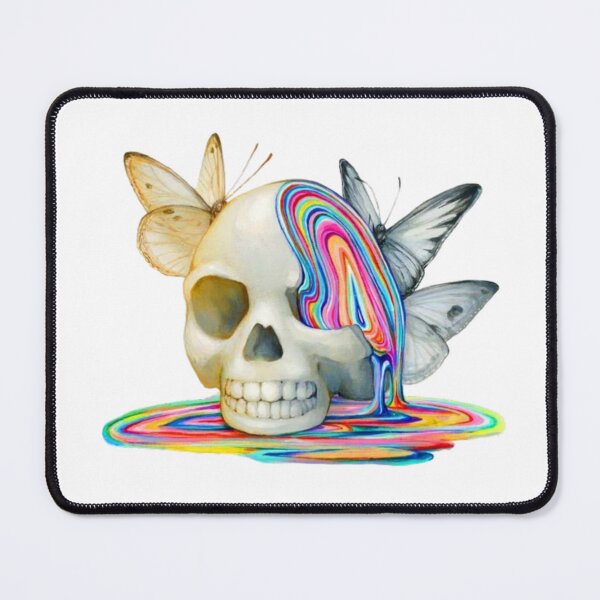 Item preview, Colorful skull with butterflies designed and sold by Mara's designs.