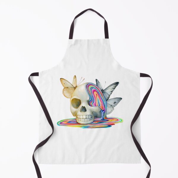 Item preview, Colorful skull with butterflies  designed and sold by Mara's designs.