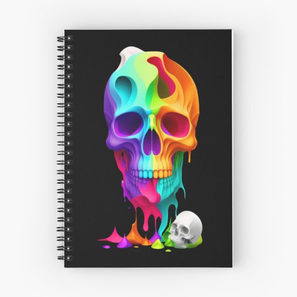 Item preview, Colorful melting skull designed and sold by Mara's designs.