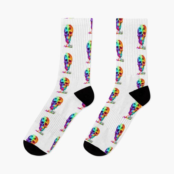 Item preview, Colorful melting skull designed and sold by Mara's designs.