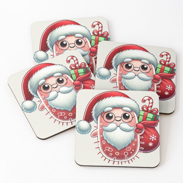 Artikelvorschau, Fröhliche Weihnachtsmann-Mikrobe – Festliches Feiertagsdesign entworfen und verkauft von AdoraSticks.