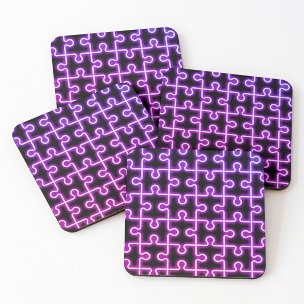 Item preview, Jigsaw Puzzle Piece Pink Blue Neon Pattern  designed and sold by PhyrexiaB.