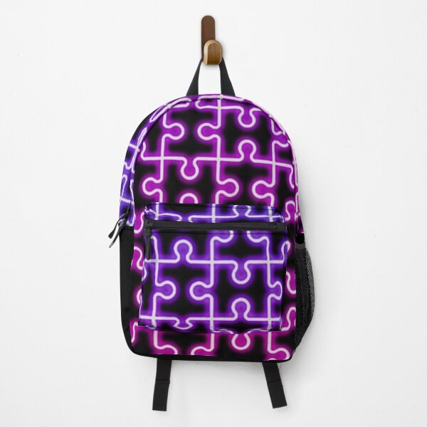Item preview, Jigsaw Puzzle Piece Pink Blue Neon Pattern designed and sold by PhyrexiaB.