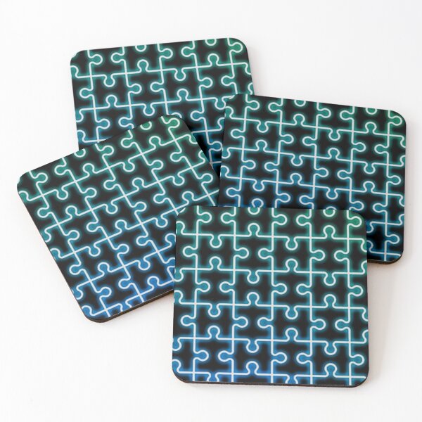 Item preview, Jigsaw Puzzle Piece Aqua Neon Pattern  designed and sold by PhyrexiaB.